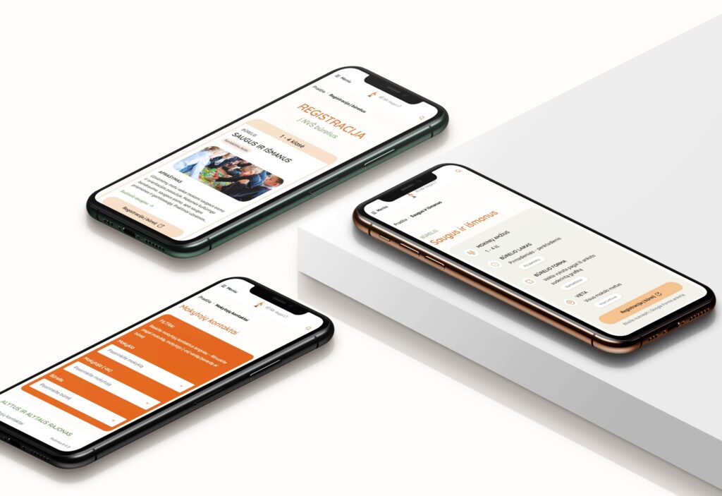 Saugi Lapė svetainės mobilioji versija telefonuose